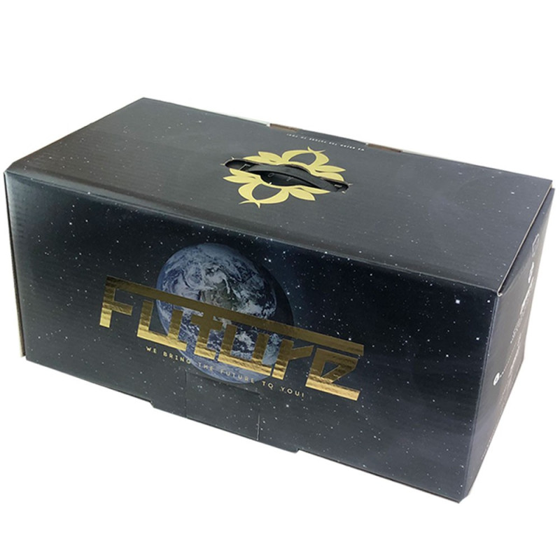 Narguile Amazon Future Preto Metal Preto Vaso Transparente Rigado