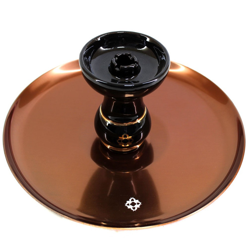 Narguile Amazon Future Marmorizado Piopo Metal Cobre Vaso Transparente Rigado