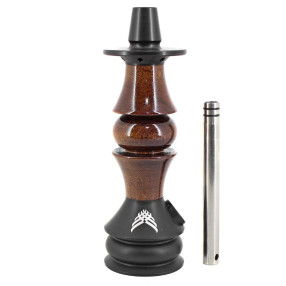 Stem Narguile Pequeno Marajah Nano Umbrella Preto e Madeira