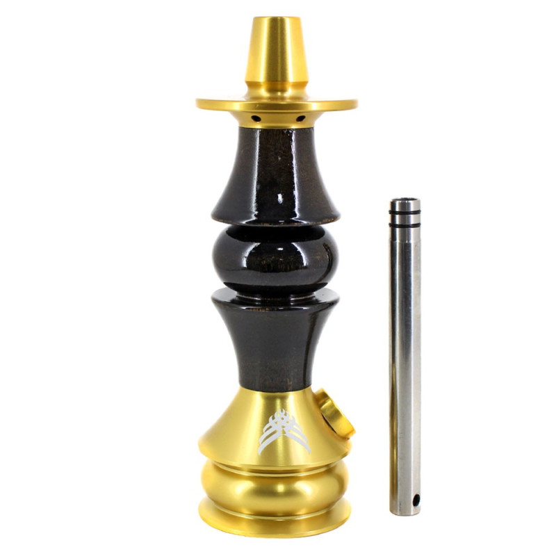 Stem Narguile Pequeno Marajah Nano Umbrella Dourado e Preto